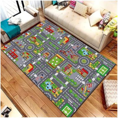 tapis voiture enfant circuit ville stade - terrain de jeu coloré enfant