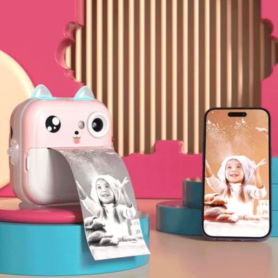 appareil photo instantané enfant avec impression thermique - image et caméra et impression sans encre