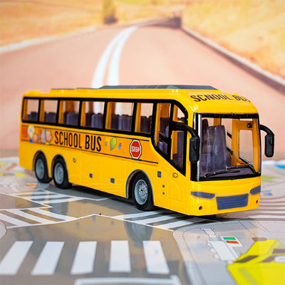 bus scolaire télécommandé avec éclairage pour jeu enfant
