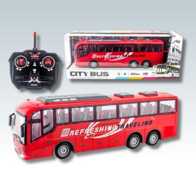 bus jouet télécommandé rouge pour enfant dès 3 ans