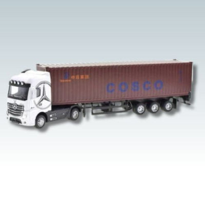 Camion porte conteneurs enfant jouet métal marron blanc