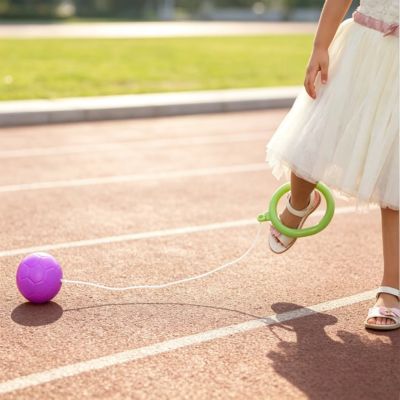 jeux extérieurs balle avec corde enfant - jouet plein air rebondissant dès 3 ans