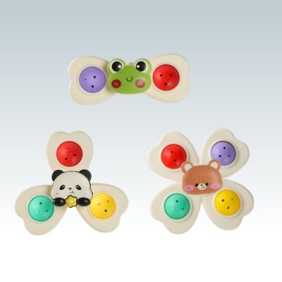 jouet bébé sensoriel rotatif ventouse jouet de bain - silicone sans bpa dès 12 mois