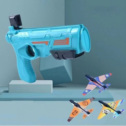 Jouet-avion-pistolet-bleu-lanceur