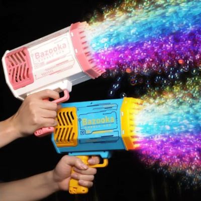 pistolet à bulles LED enfant en 4 couleurs - bleu vert violet rose jouet extérieur