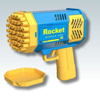 pistolet à bulles led bleu jaune - jouet lumineux rechargeable enfant extérieur
