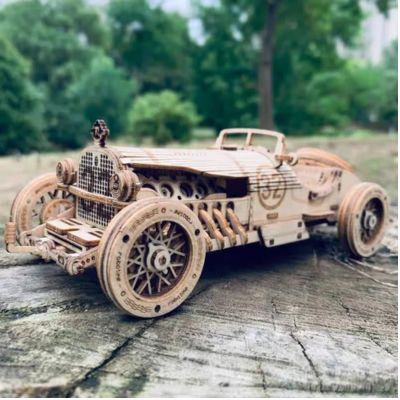 puzzle 3d bois voiture maquette Montessori éducatif - kit construction bois enfant