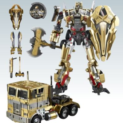 robot jouet transformable doré - figurine transformer collector cadeau enfant