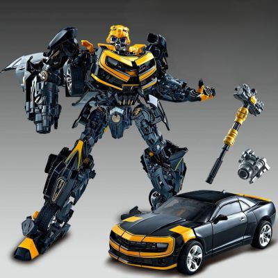 robot jouet transformable noir - figurine transformer métal enfant cadeau