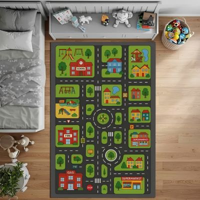 tapis voiture enfant circuit village - jeu de rôle enfant dès 3 ans