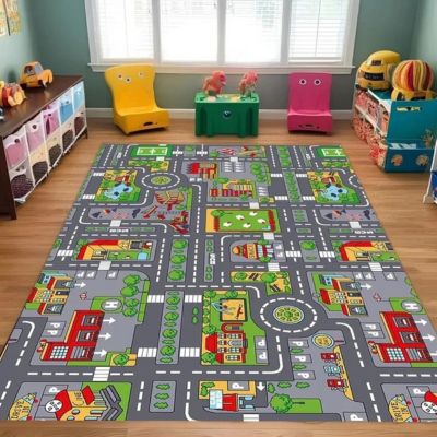tapis voiture enfant circuit caserne pompiers - jeu imaginaire dès 3 ans