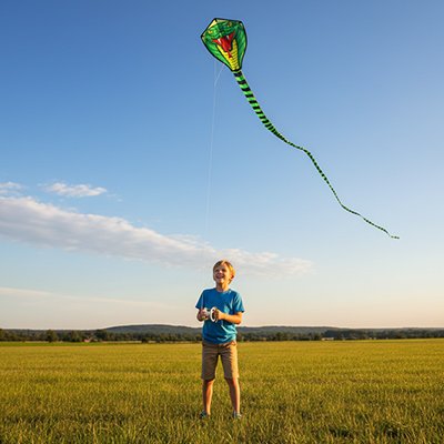 Cerf volant enfant vert animale