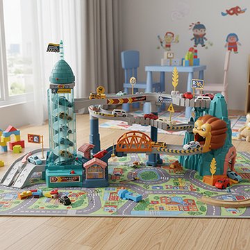 circuit-voiture-lion-plastique 