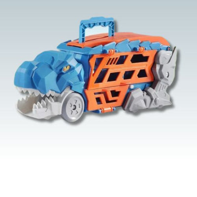 garage-voiture-enfant-dinosaure-orange parking