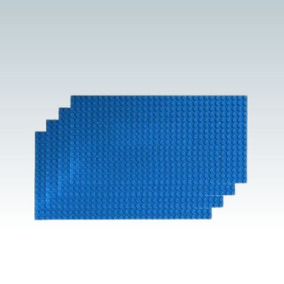 plaque de construction 16x32 bleu - compatible lego lot 4 plaques