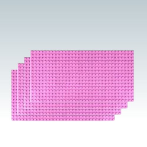 plaque de construction 16x32 rose - compatible lego lot 4 plaques