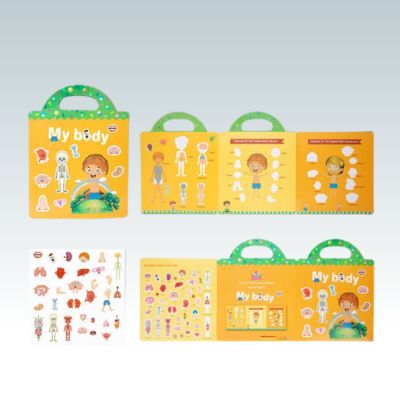 jouet bébé 1 an autocollant éducatif corps humain - livre stickers apprentissage