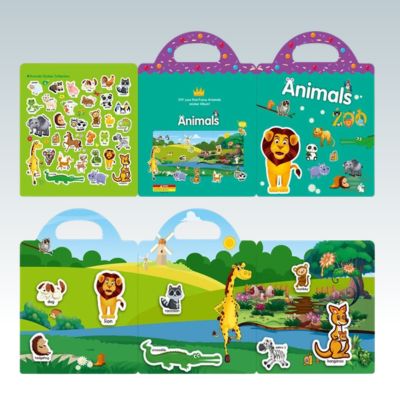 jouet bébé 1 an autocollant lion et animaux - livre stickers faune éducatif enfant 