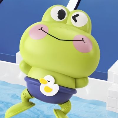 jouets de bain bébé éducatif grenouille rose nageuse - éveil sensoriel 0-6 ans