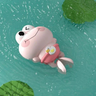 jouets de bain bébé éducatif rose - grenouille nageuse éveil sensoriel