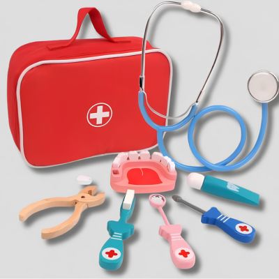 contenu complet mallette docteur enfant - stéthoscope 