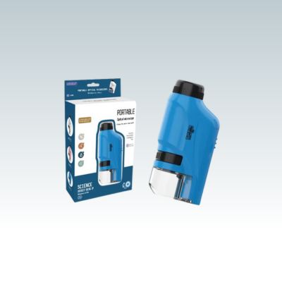 microscope de poche  bleu enfant éducatif avec boit 