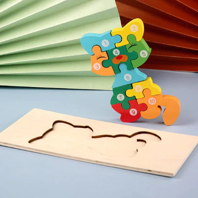 puzzle 3 ans chien en bois - puzzle éducatif enfant
