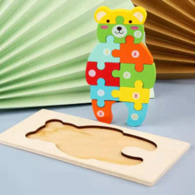 puzzle 3 ans ours en bois - puzzle éducatif enfant
