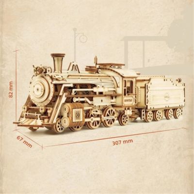 puzzle 3d en bois train taille langeur307mm x largeur 67mm x hauteur 87mm