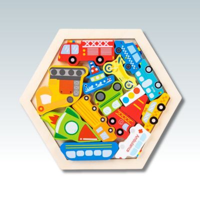 puzzle-bois-hexagone-voiture