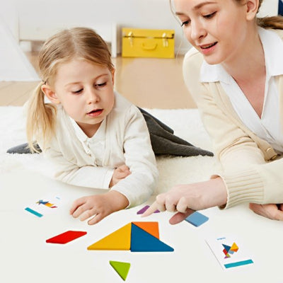 Puzzle-enfant- tangram Montessori bois