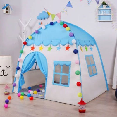 tente-enfant-interieur-chateau-feerique-bleue-jeu-imaginaire-des-3ans