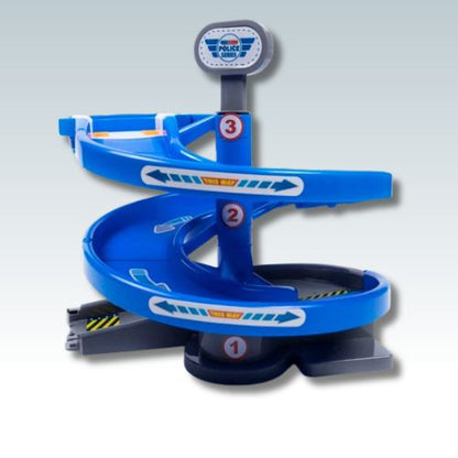 voiture-électrique-enfant-parking-bleu