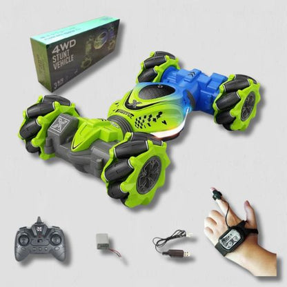 voiture-télécommandée-enfant-vert-bleu